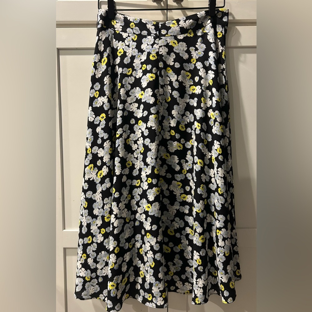 Ann Taylor floral poppy midi skirt